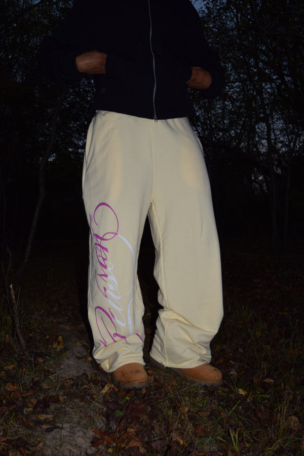Ivory Script Sweatpants