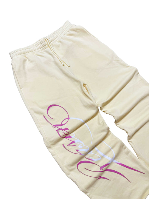Ivory Script Sweatpants